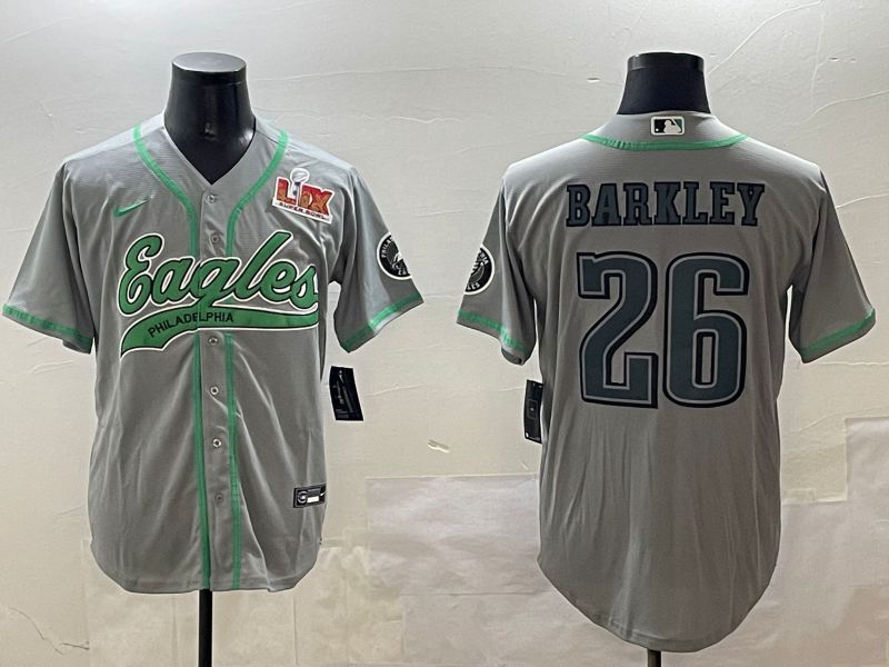 Men Philadelphia Eagles #26 Barkley Grey Jointly Name 2025 Nike Limited NFL Jersey style 8->philadelphia eagles->NFL Jersey